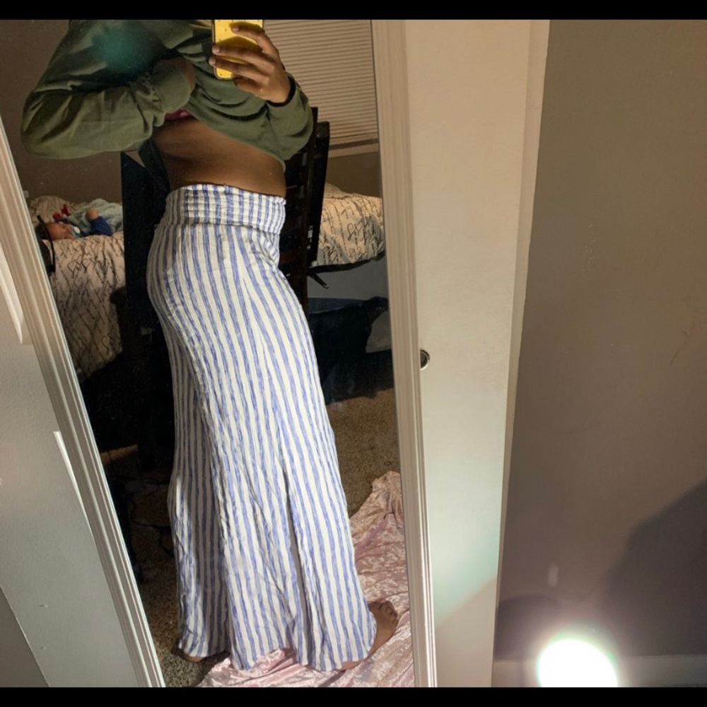 Stripe flare pants
